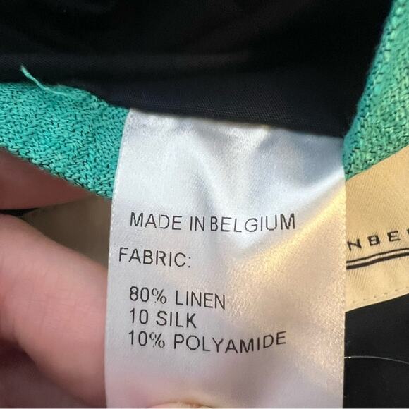 NWT Tim Van Steenbergen BARAKB Jacket linen silk green black sz 40 - Picture 4 of 7